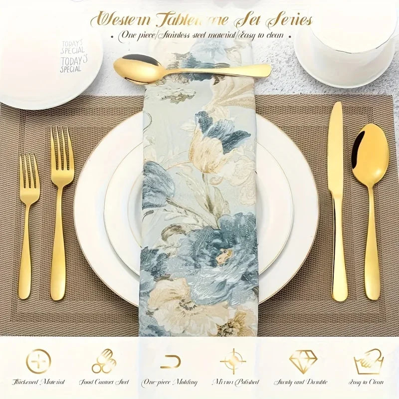 30/60-Piece Flatware Set, Stainless Steel Cutlery
