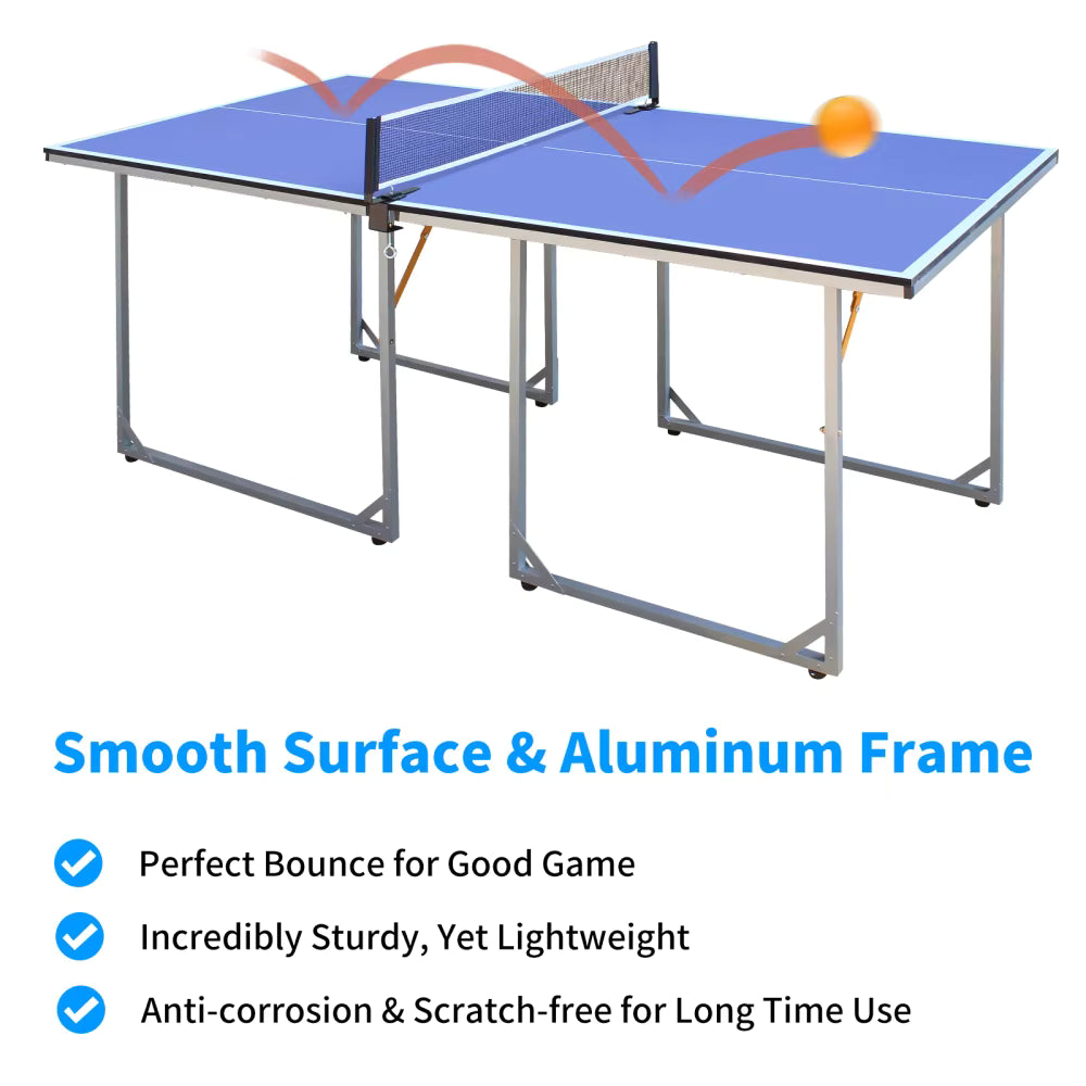 Foldable & Portable Ping Pong Table Set with Net