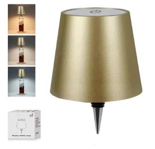 Rechargeable Wireless LED Wine Bottle Lamp Touch Dimming Cordless Lampshade