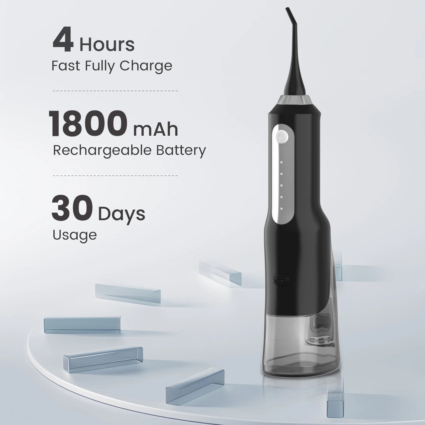 Water Flosser Dental Oral Irrigator USB Rechargeable,5 Working Modes,5 Nozzles