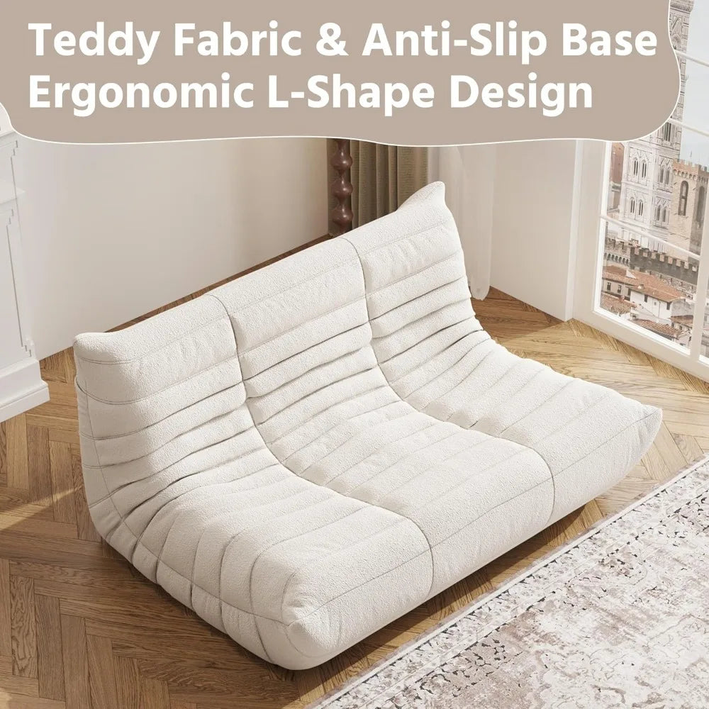 Bean Bag Fireside Chair with High-Resilience Foam, Non-Slip