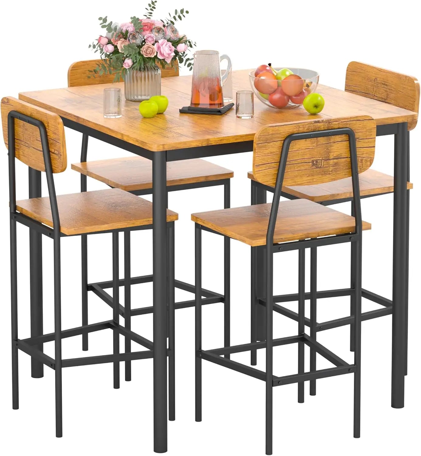 Dining Table Set for 4 with Space-Saving Design