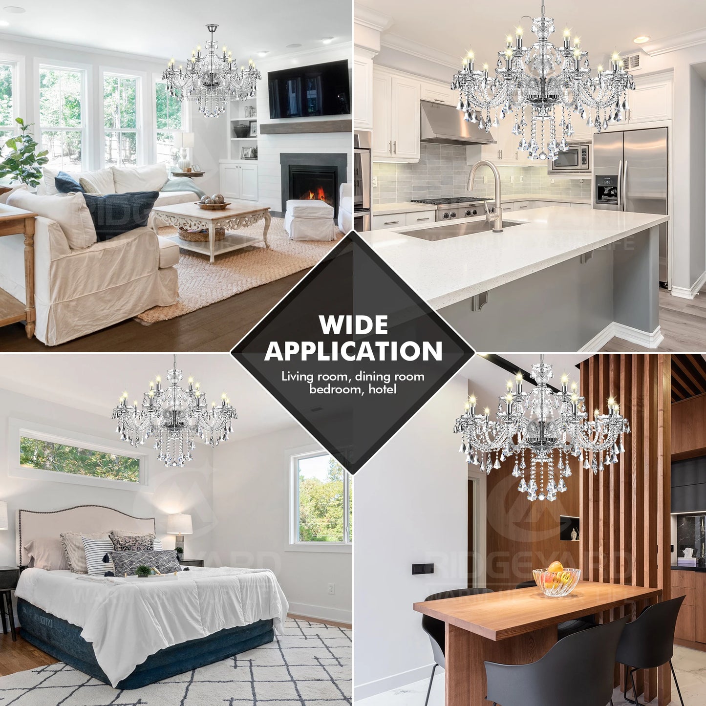 Classic 6 Lights Tassels Chandelier Crystal Modern Ceiling Light