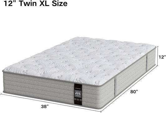 12 Inch Twin Mattress Pocket Springs with Memory Foam, Medium Firm
