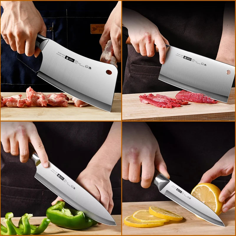 Professional Kitchen Knife 4-piece set, cleaver, slicer, Chef Knife, and paring knife