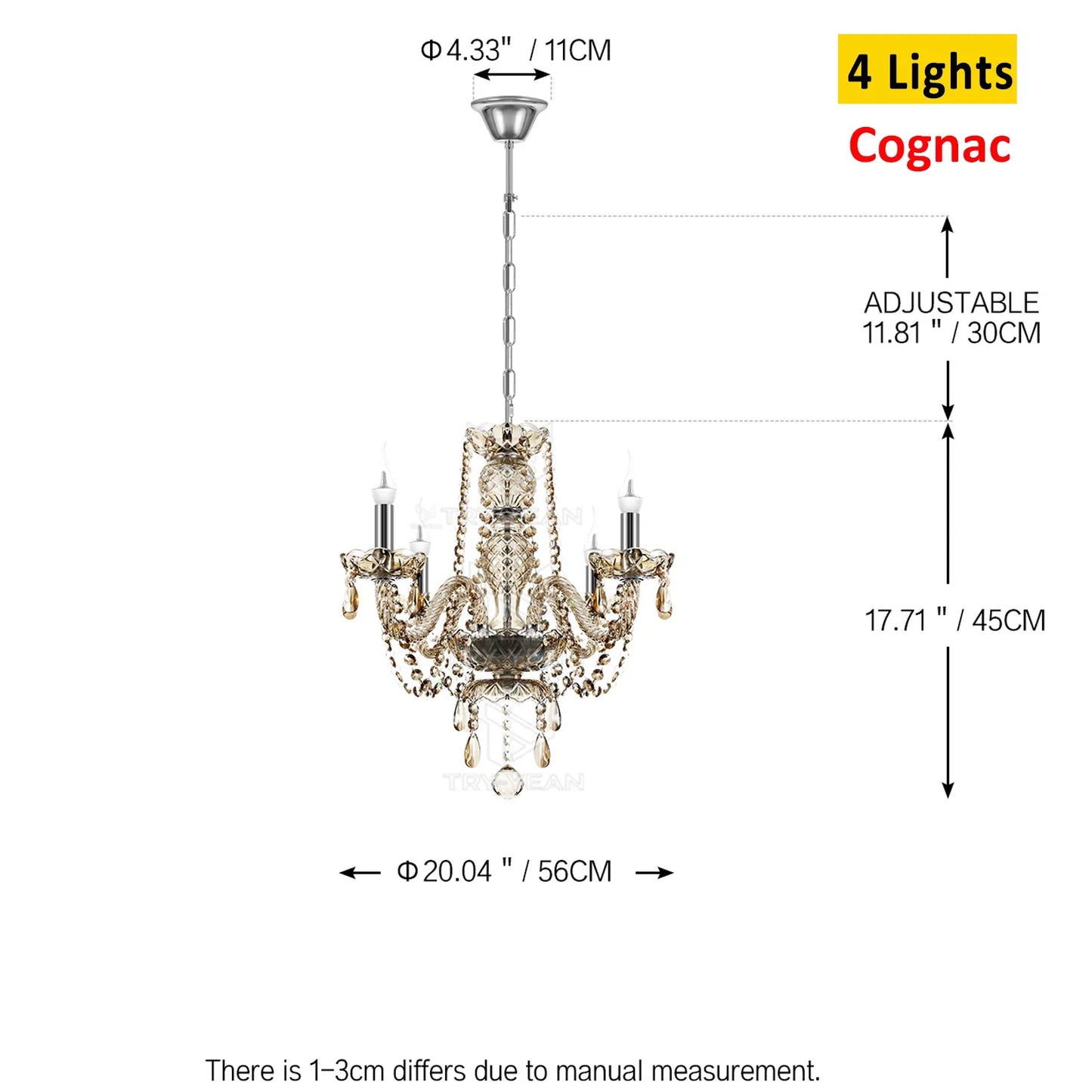 Crystal Chandelier Pendant Light Luxury Lamp LED Ceiling Light Vintage