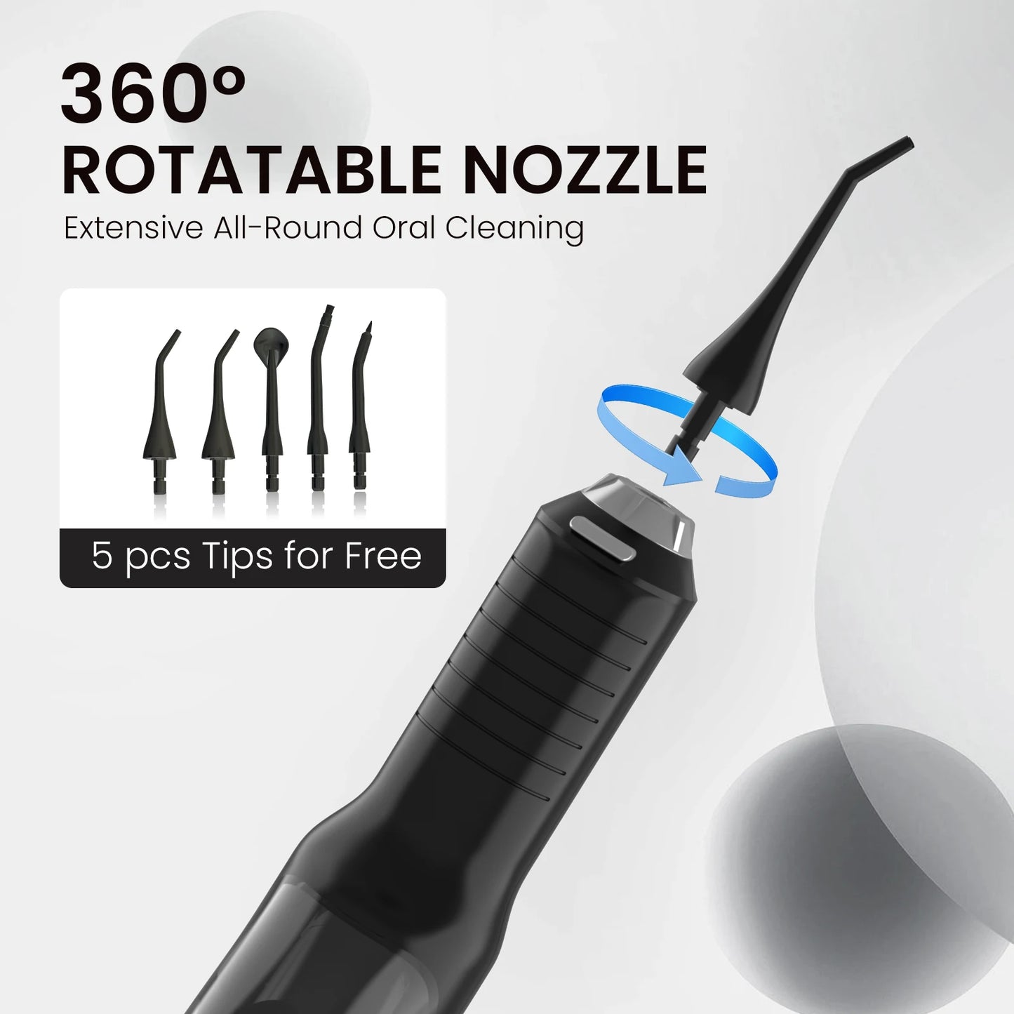 Water Flosser Dental Oral Irrigator USB Rechargeable,5 Working Modes,5 Nozzles