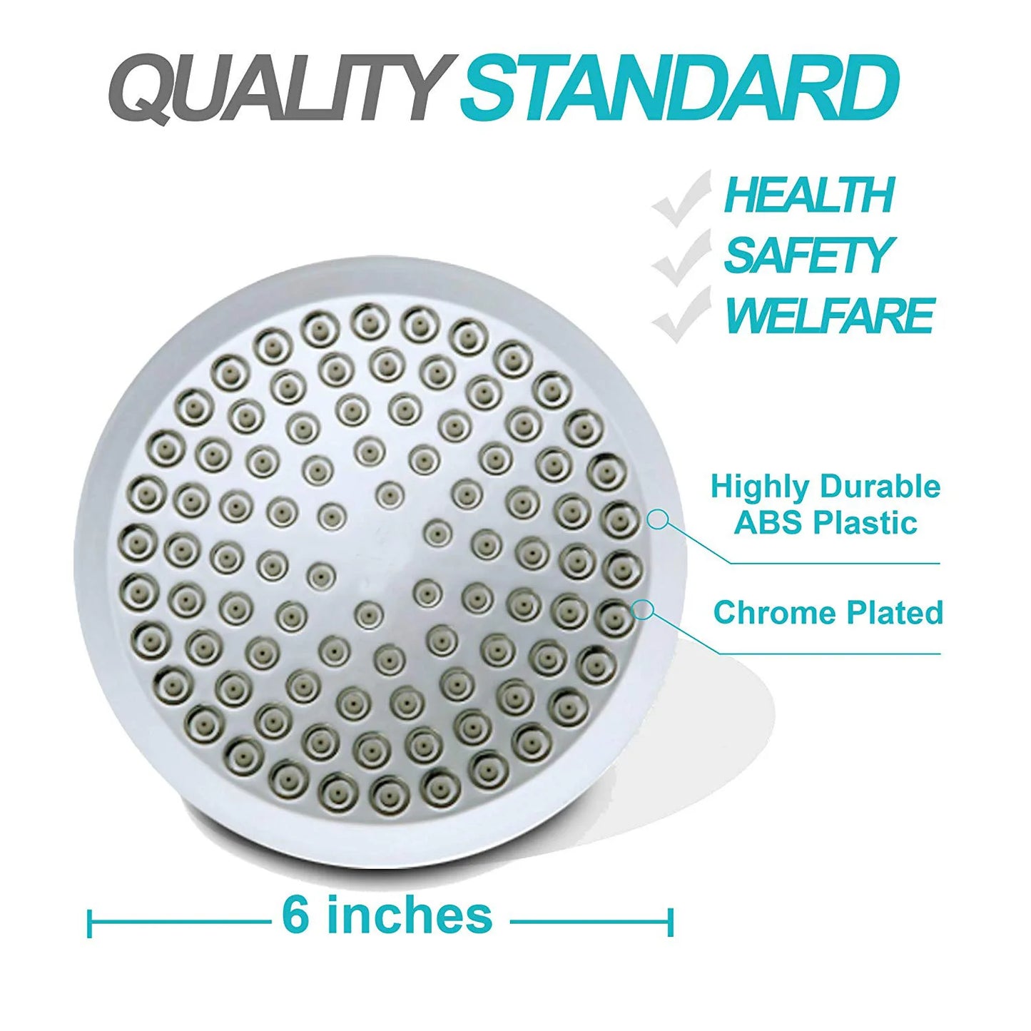6 "Pressurized Shower Head Spray Settings Ceiling Mounted Bathroom Accessories