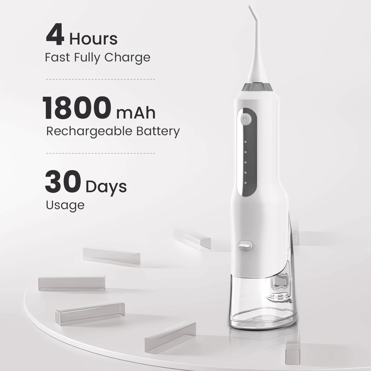 Water Flosser, Cordless, Rechargeable Electric Oral Irrigator for Teeth Braces