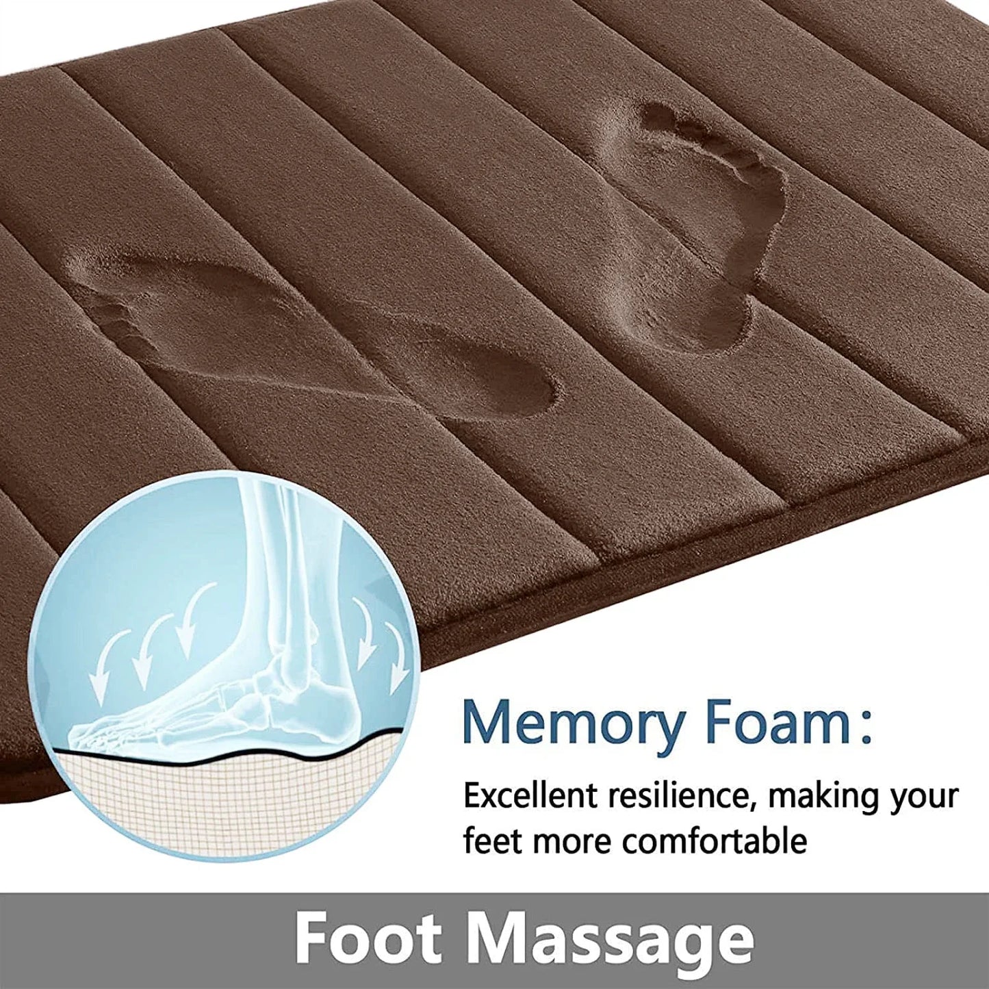 Super Absorbent Bath Mat Memory Foam Carpet, Non-slip Rugs