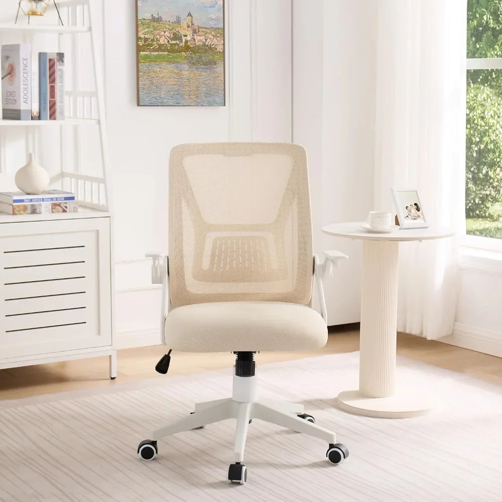 Mid-back Swivel Ergonomic Office Chair With Adjustable Arms Mesh Lumbar Support