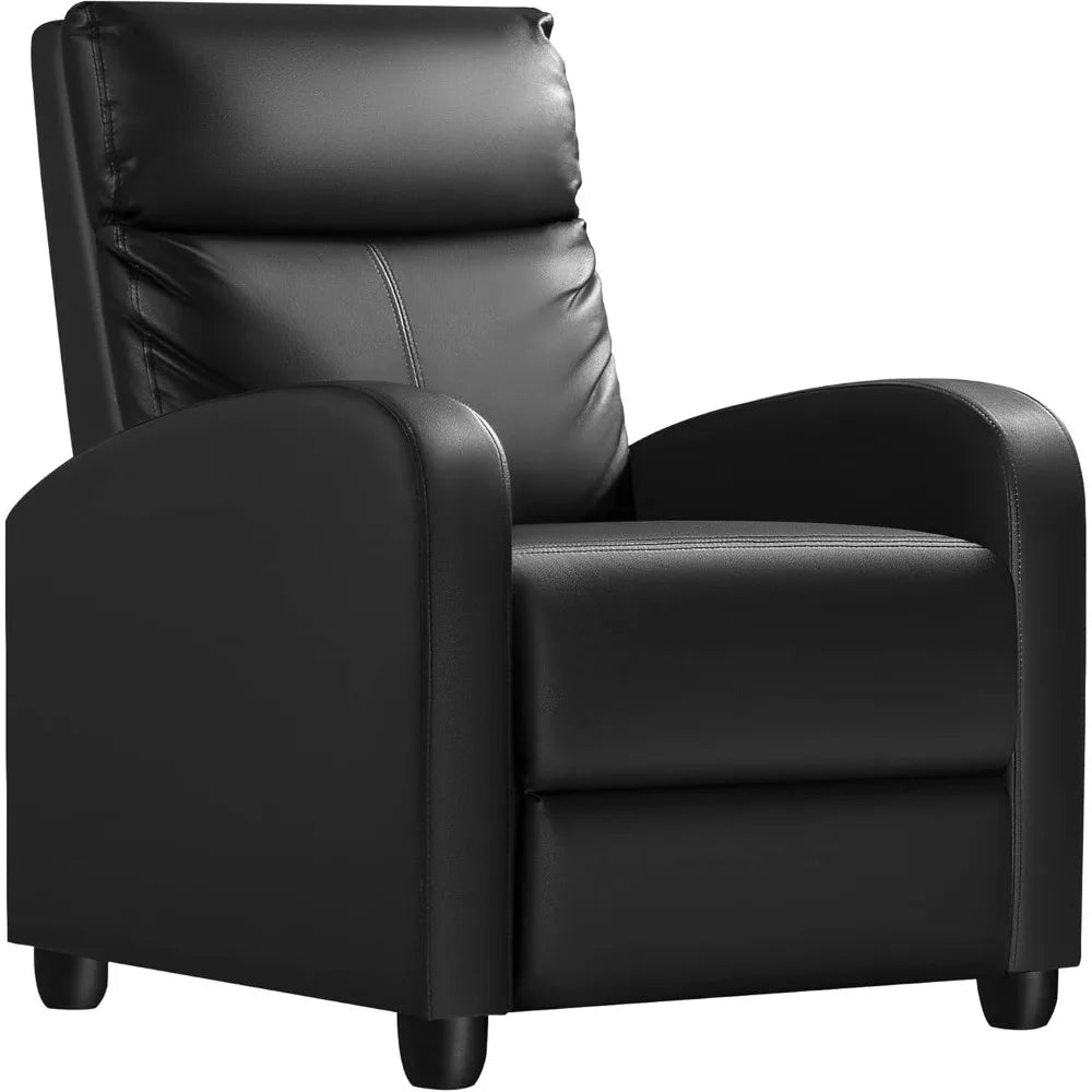 Modern Recliner Chair Padded Seat PU Leather for Living Room