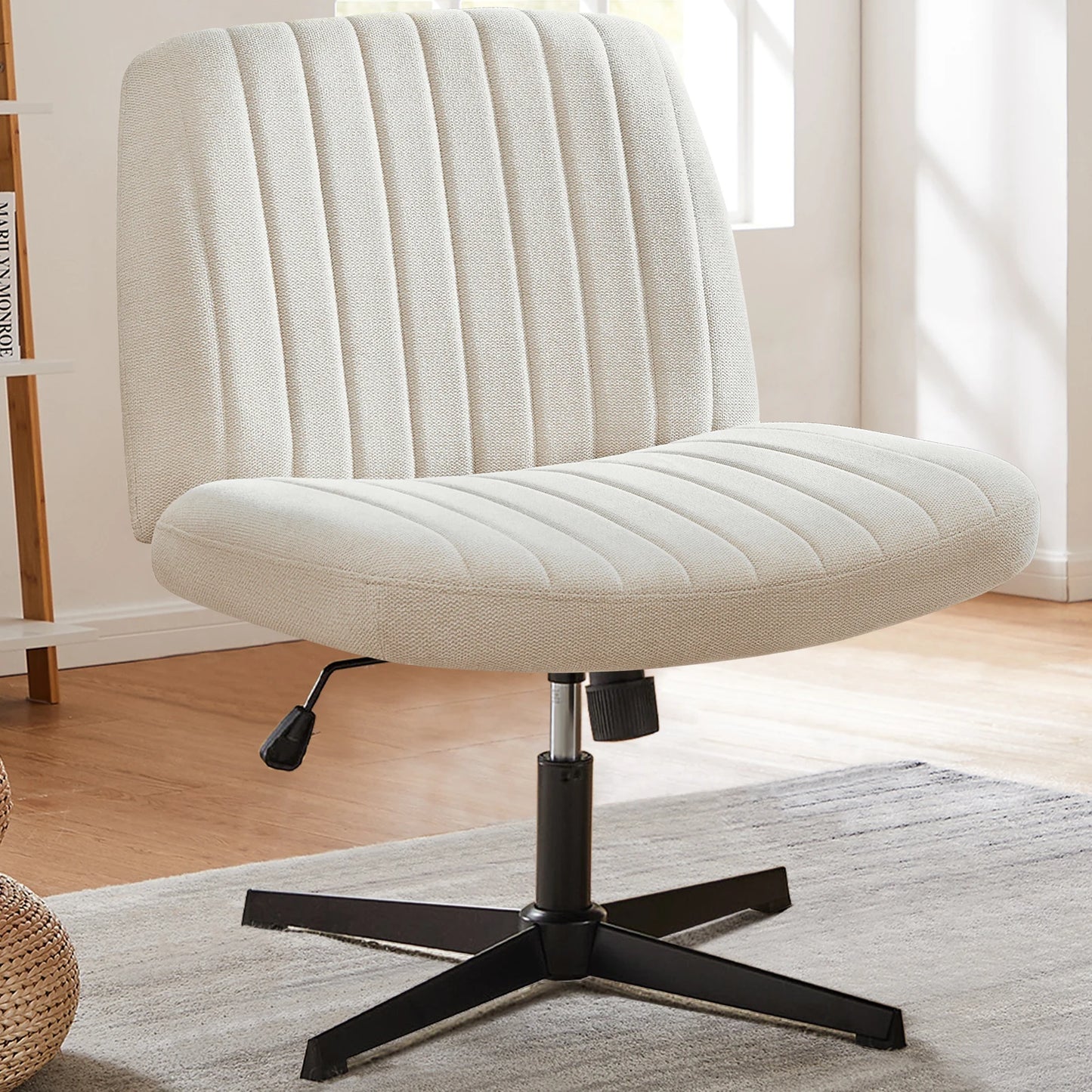 Office Living Room Rocking Gaming Chair Armless Adjustable Swivel