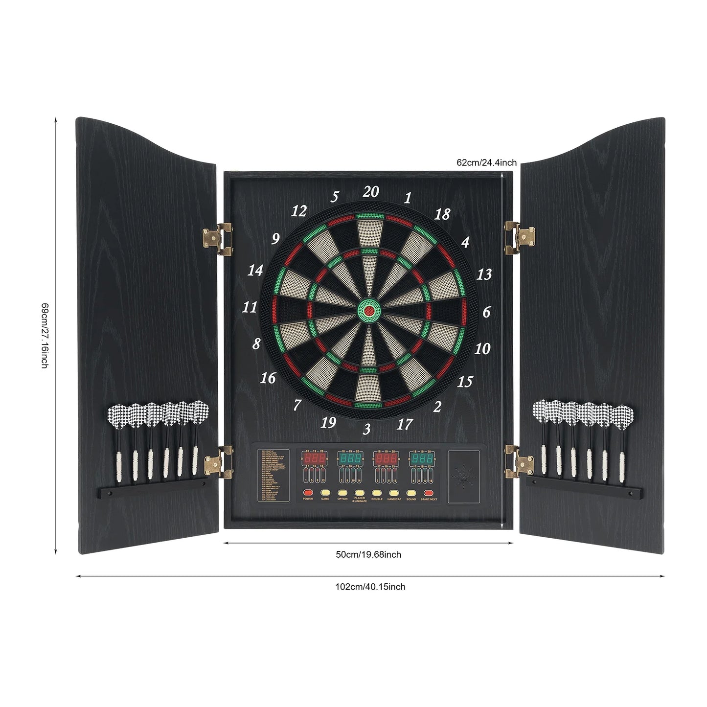 Electronic Dart Board Set with 4 LED Displays 12 Darts