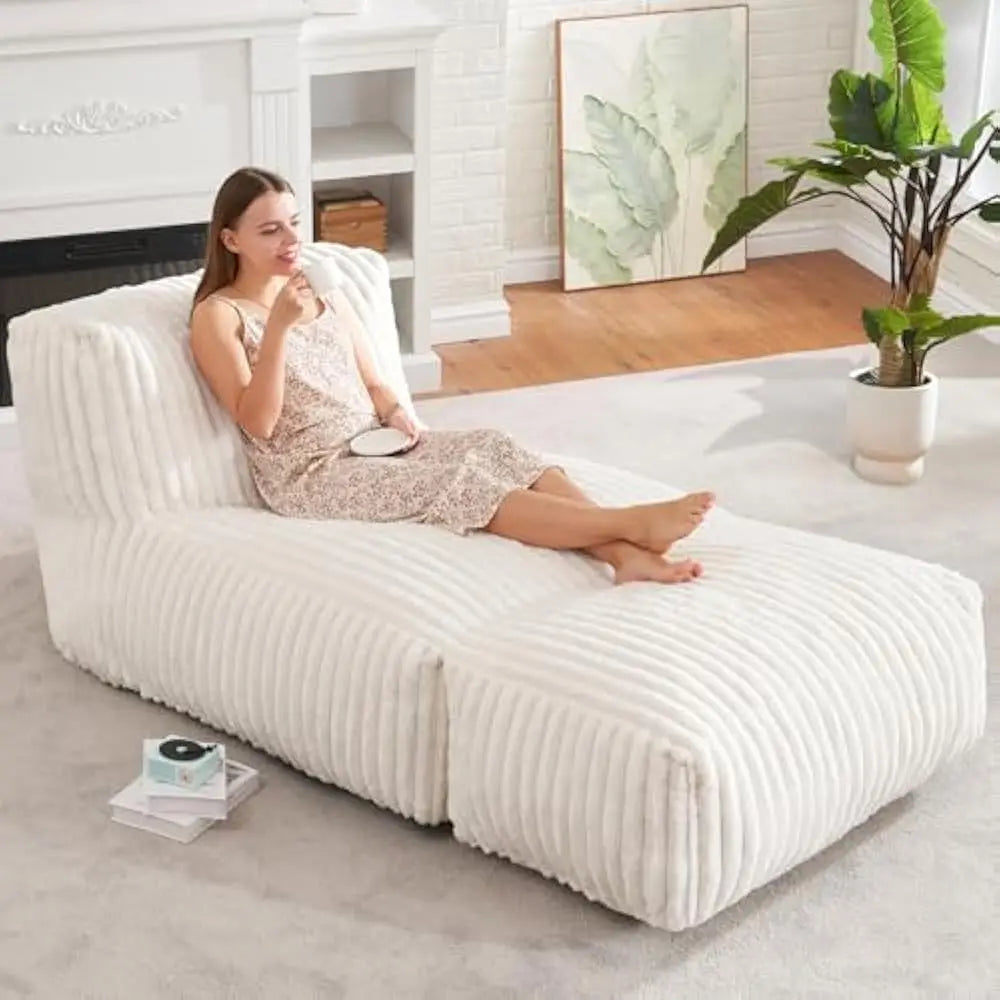 Big Bean Bag Lounger Chair, w/ Memory Foam