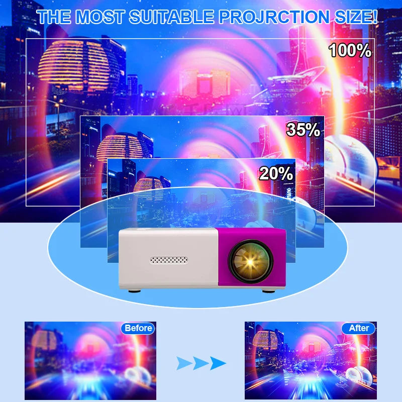 New LED Portable Projector Audio Home Theater Media Player