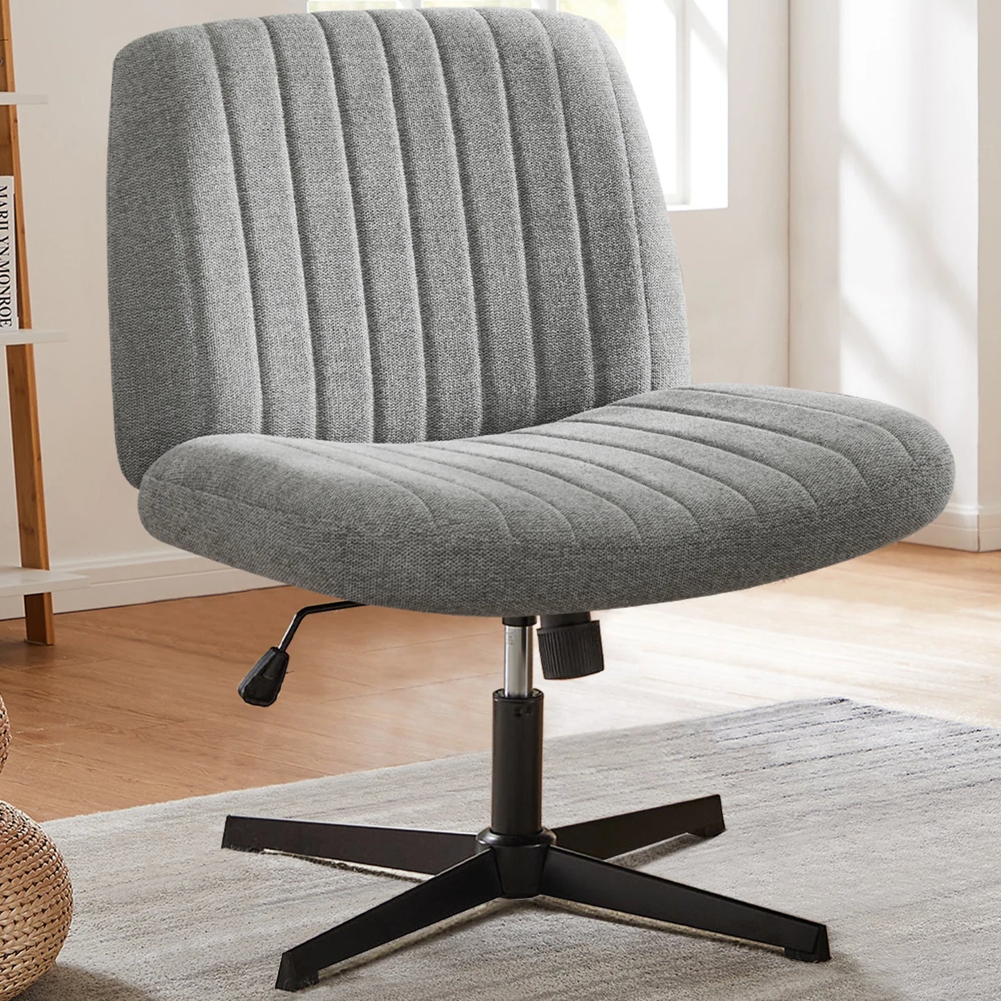 Office Living Room Rocking Gaming Chair Armless Adjustable Swivel