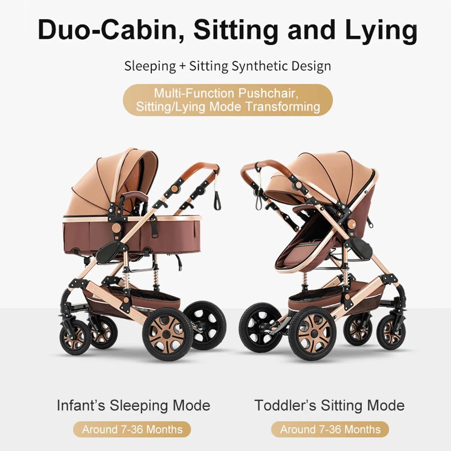 Baby Stroller Combo Car Seat -  with Carry Cot Foldable Reversible Pram