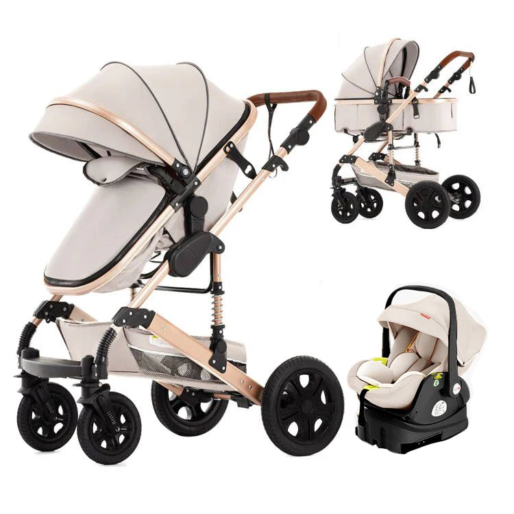Baby Stroller Combo Car Seat -  with Carry Cot Foldable Reversible Pram