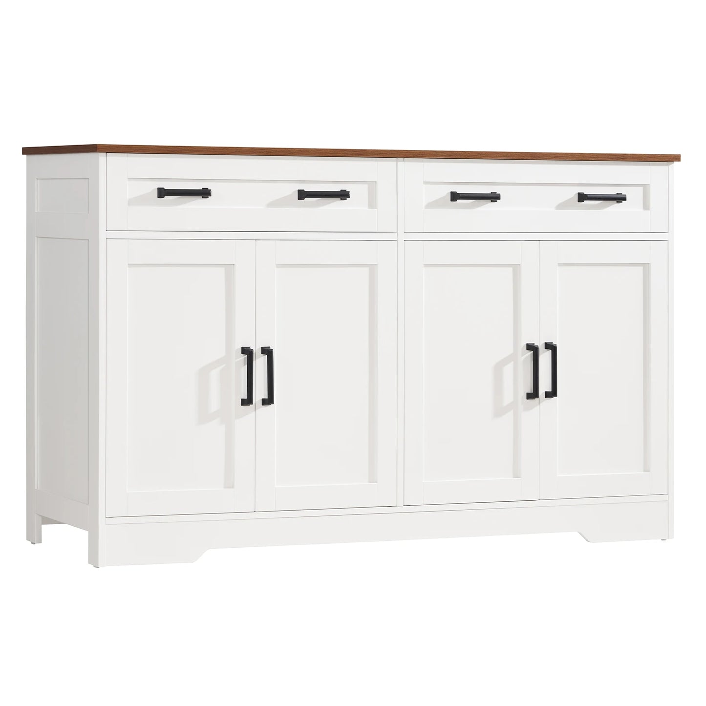 Buffet Cabinet with 2 Drawers, and 2 Adjustable Shelves with 4 Doors