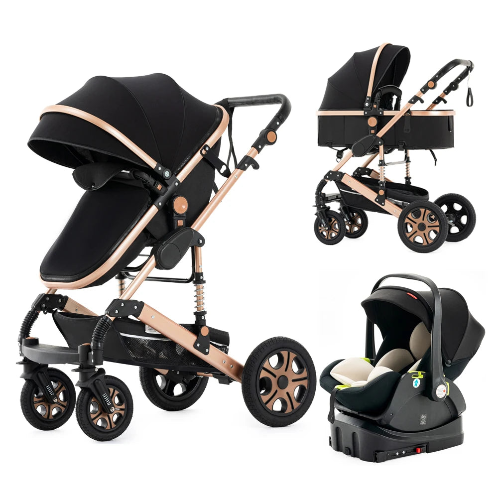 Baby Stroller Combo Car Seat -  with Carry Cot Foldable Reversible Pram