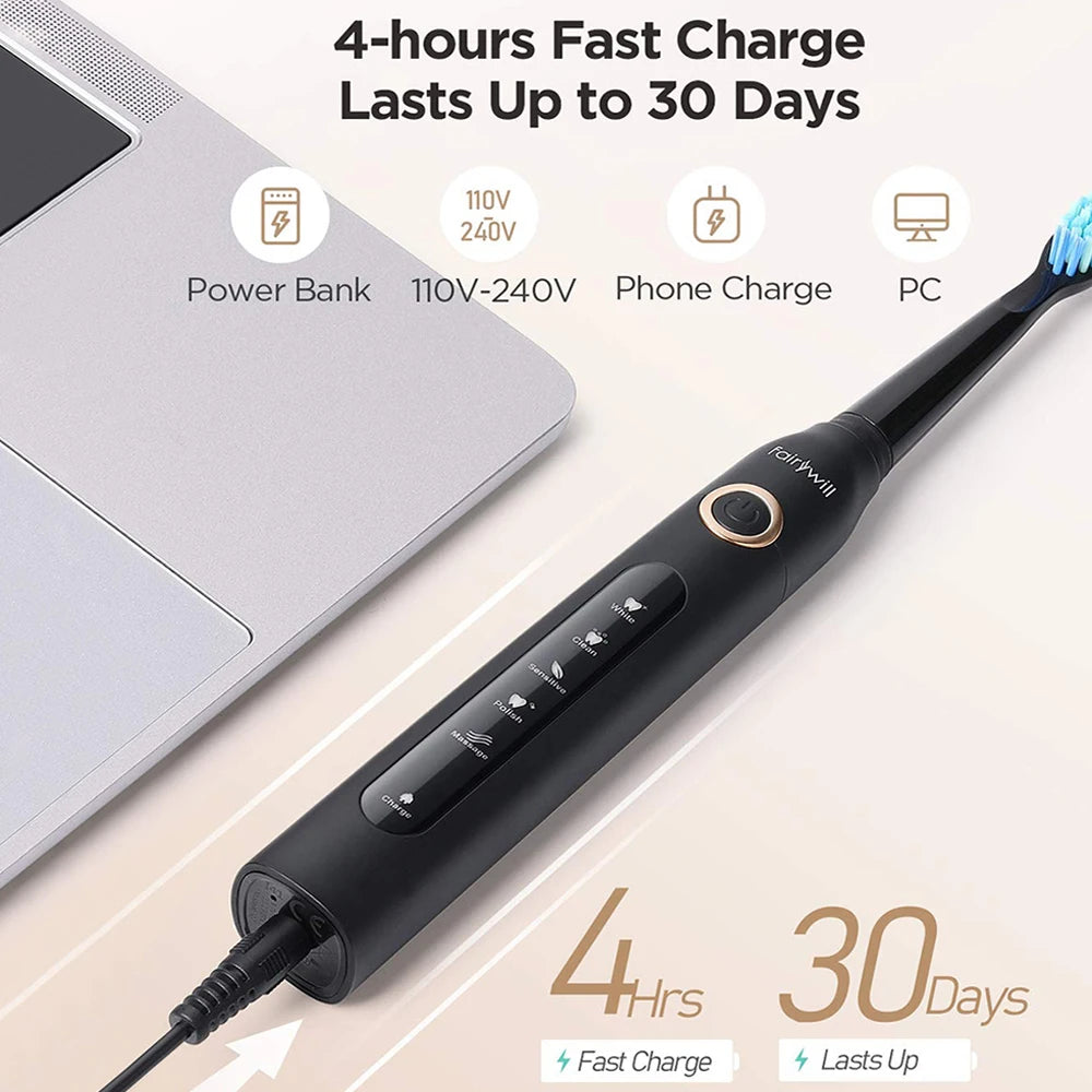 Electric Toothbrush 5 Modes USB Charger Tooth Brushes Replacement