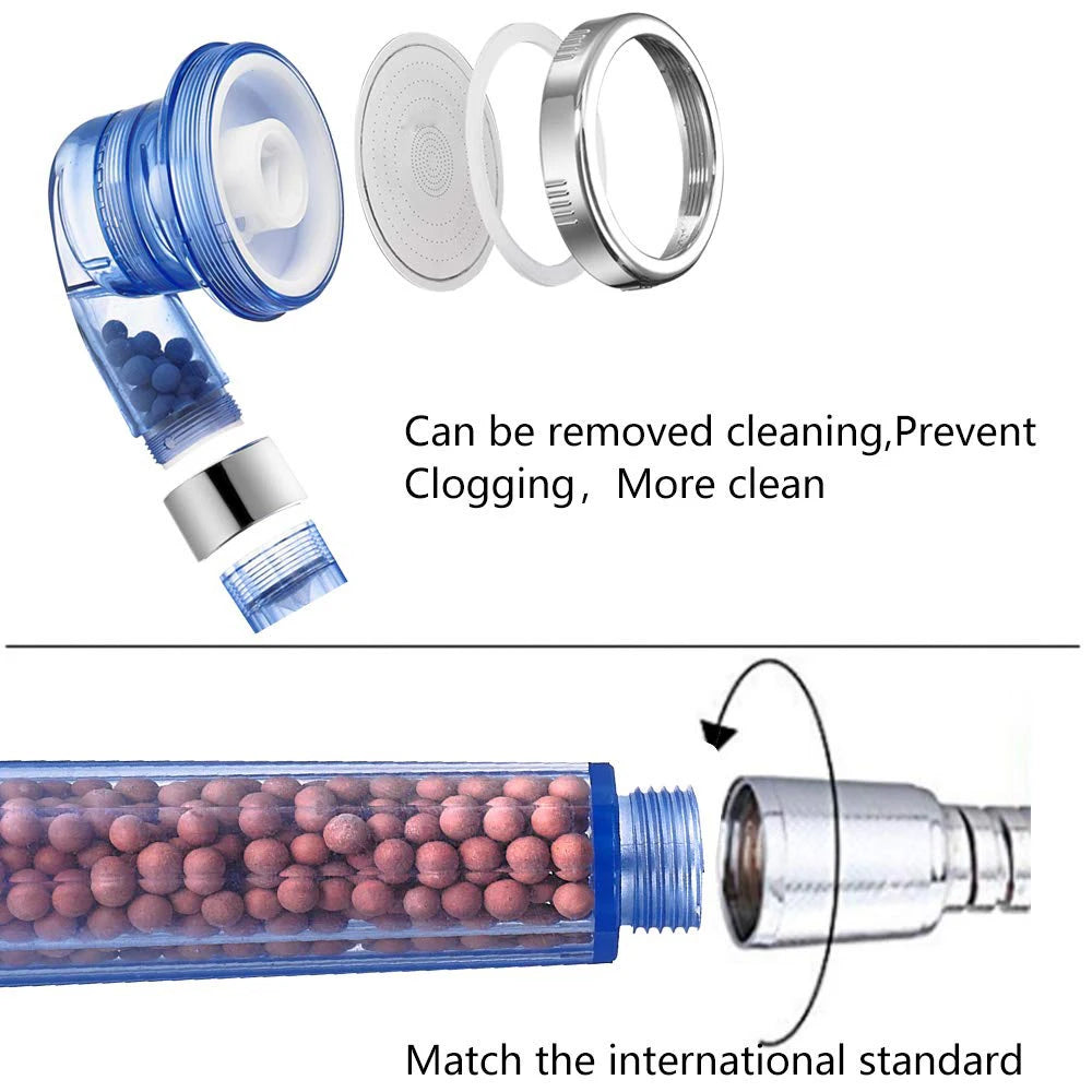 Bathroom 3 Modes Adjustable High Pressure Shower Head