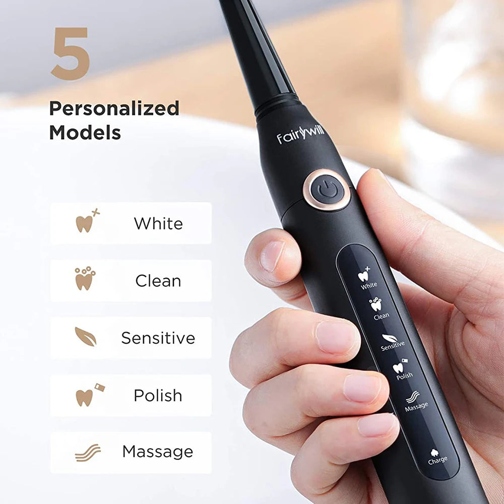 Electric Toothbrush 5 Modes USB Charger Tooth Brushes Replacement