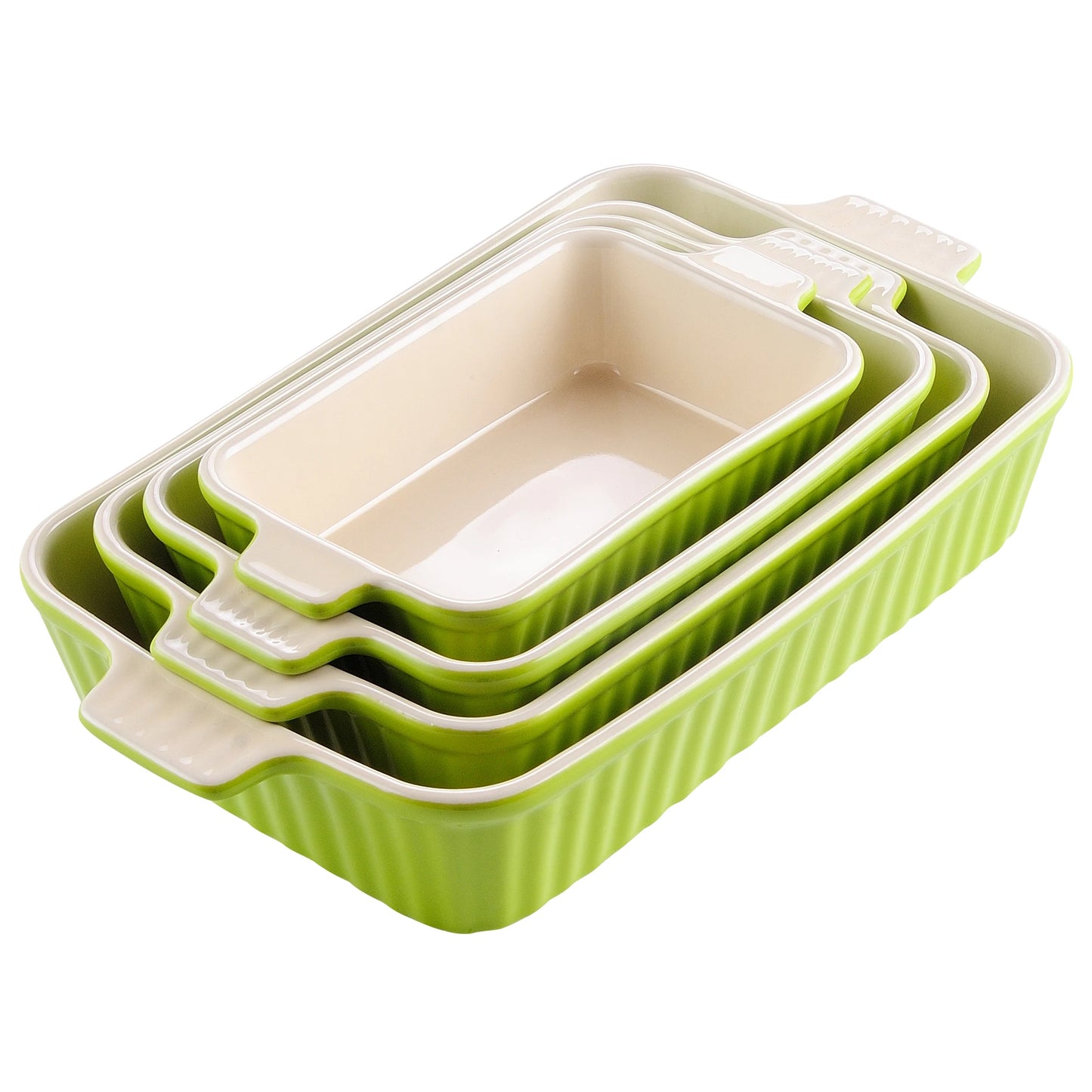 4-Piece Table Baking Dish Plate Set with Ceramic Handle
