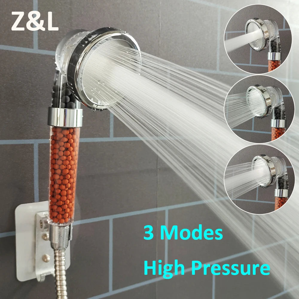 Bathroom 3 Modes Adjustable High Pressure Shower Head