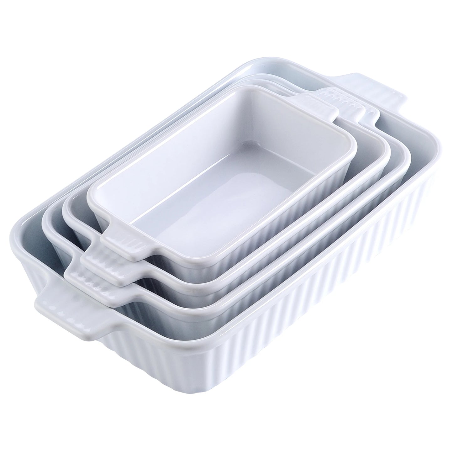 4-Piece Table Baking Dish Plate Set with Ceramic Handle