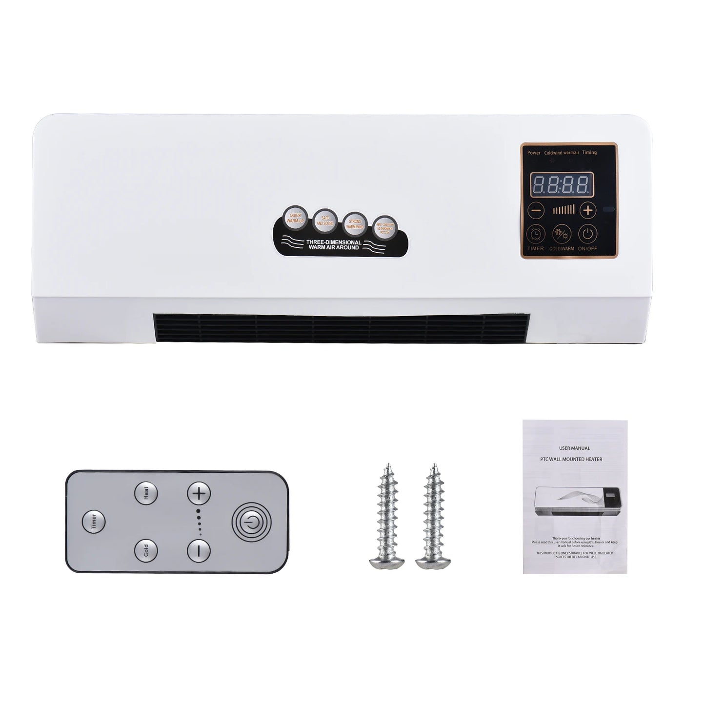 2-in-1 Heater and Fan Combo Electric  with Remote Control