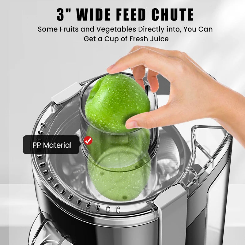 Compact Fruit Juicer, Multiple Safety Features, Centrifugal Extractor Speed, Adjustable