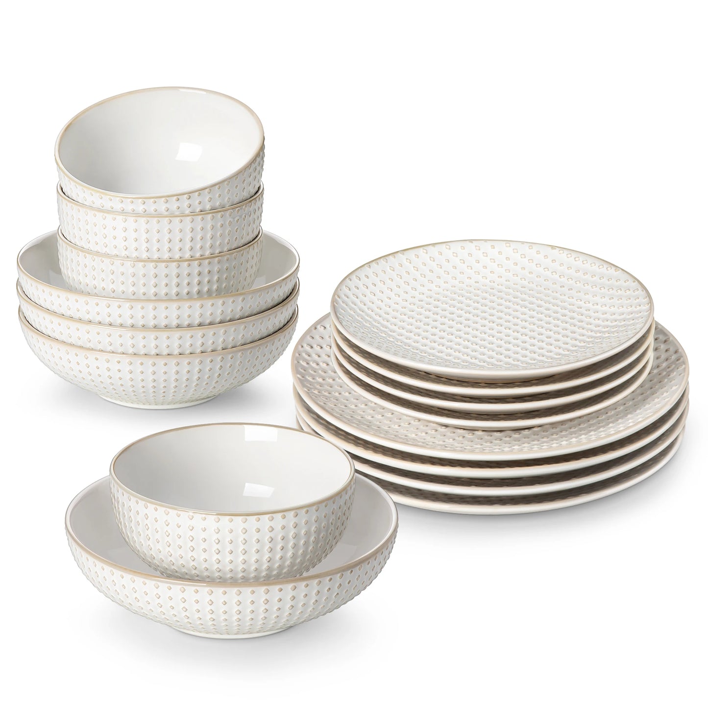 16/32 Piece Stoneware  Dinnerware Set with 6pcs