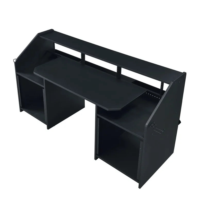Annette Black Music Desk with Slim Design for Home Studio