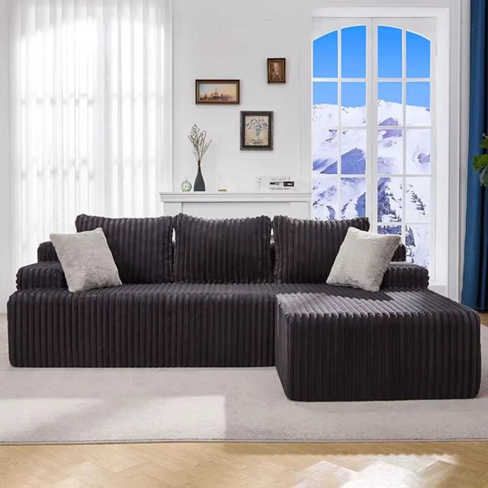 Modular L-Shaped 3-Seat Sectional | Memory Foam with Deep Seating & Storage Modules