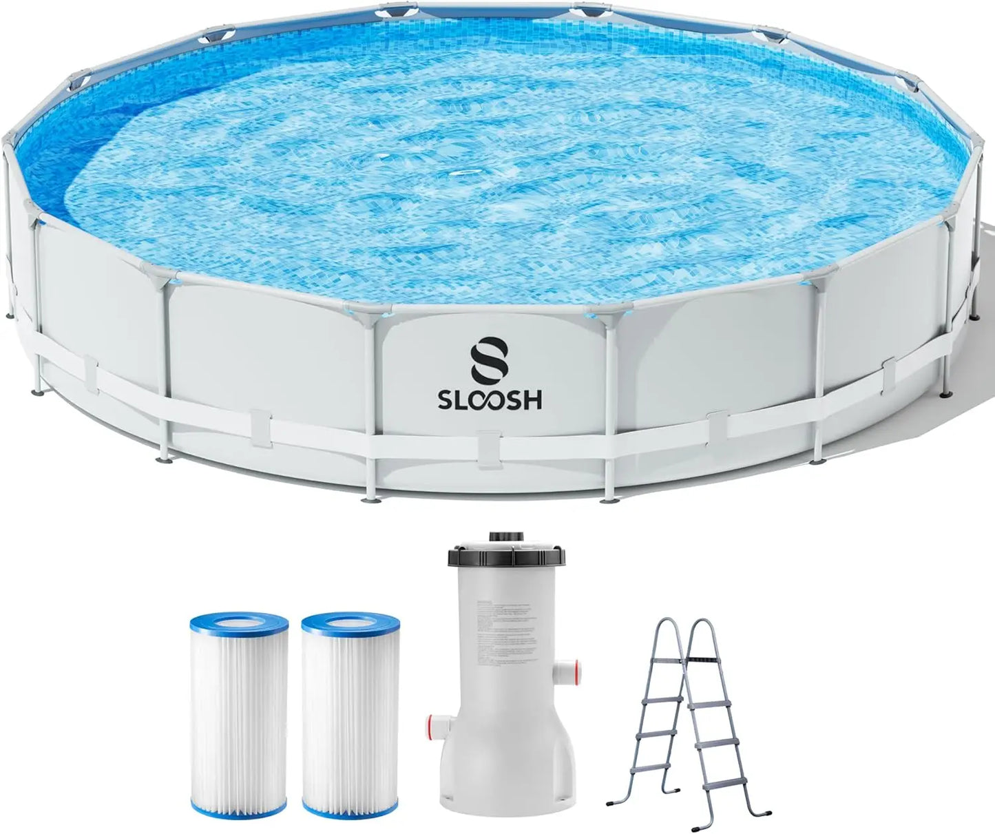 Round Above-Ground Pool for Kids and Adults with Filter Pump