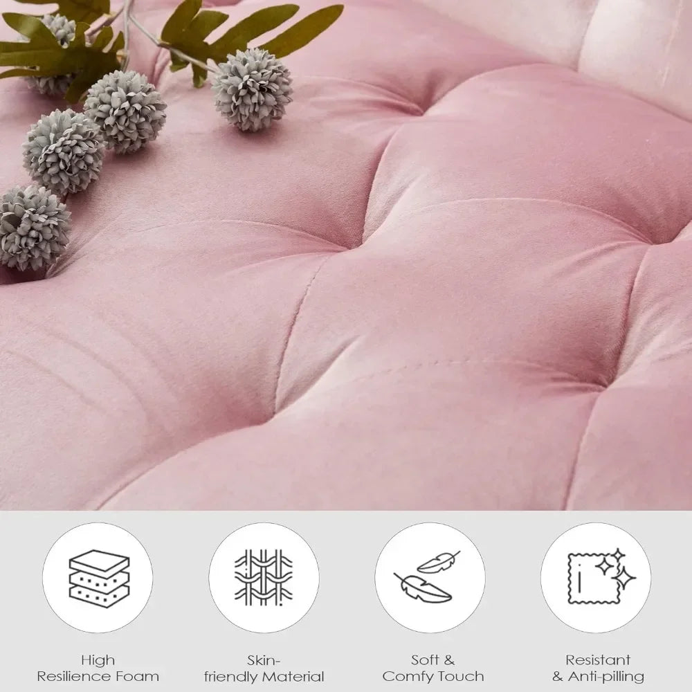 Mid-Century Loveseat Sofa Set w/ 2 USB & 2 Cupholders