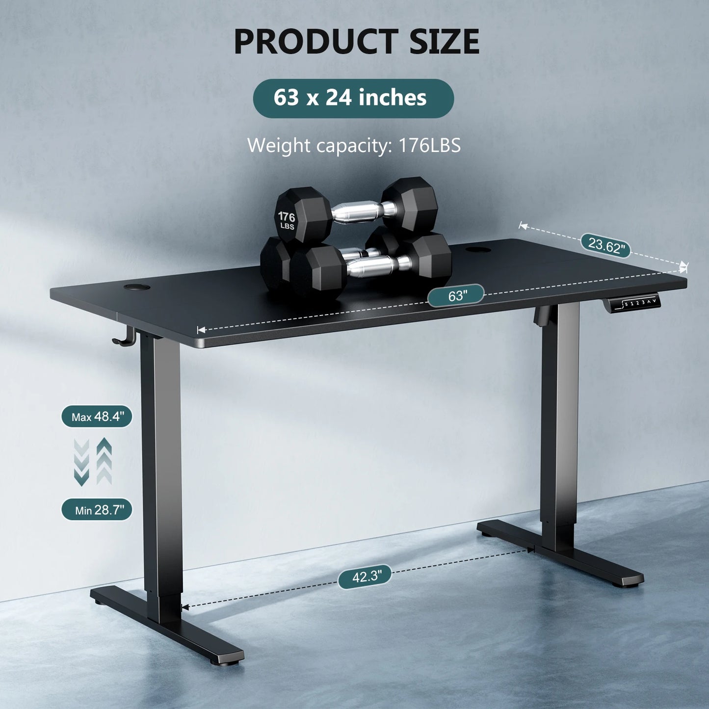 Electric Standing Desk Height Adjustable Stand Up Sit Stand Computer Workstation