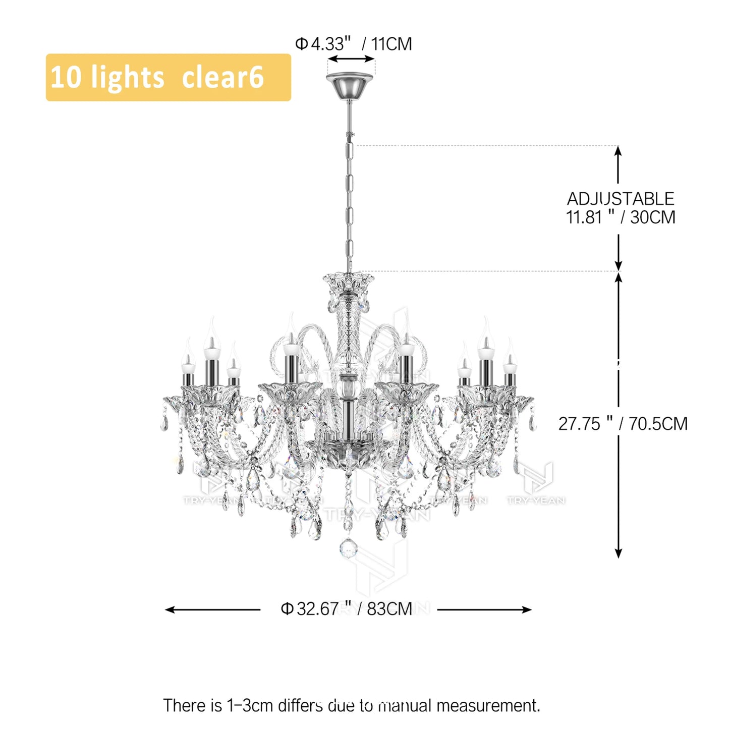 Classic 6 Lights Tassels Chandelier Crystal Modern Ceiling Light