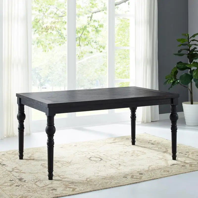 Urban Style Wood  Dining Set with Table and 6 Chairs