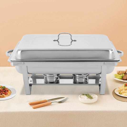 3-Compartment Stainless Steel Chafing Dish, Dishwasher Safe & Food Warmer