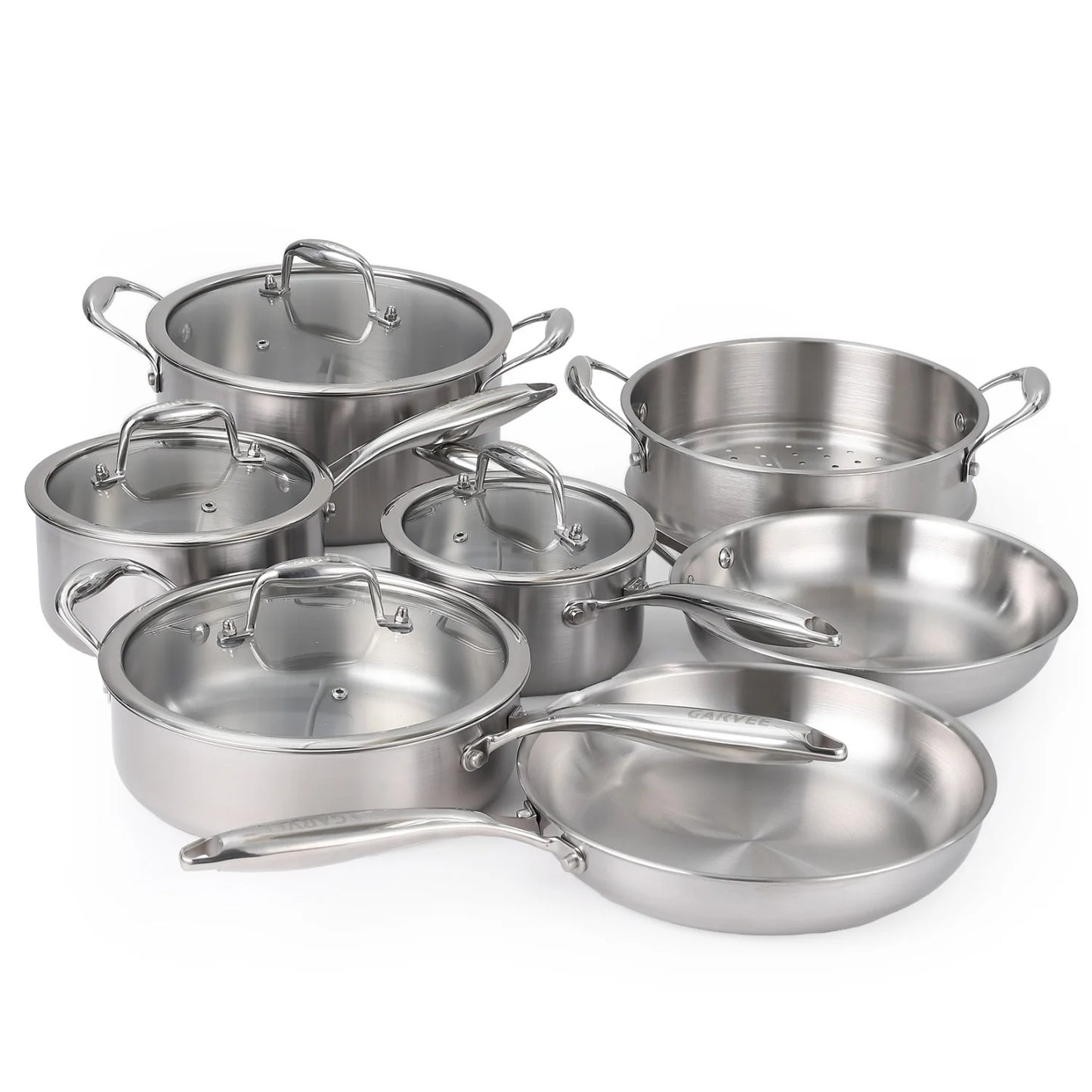 3 Ply Stainless Steel 11-Piece Cookware Set with Lids