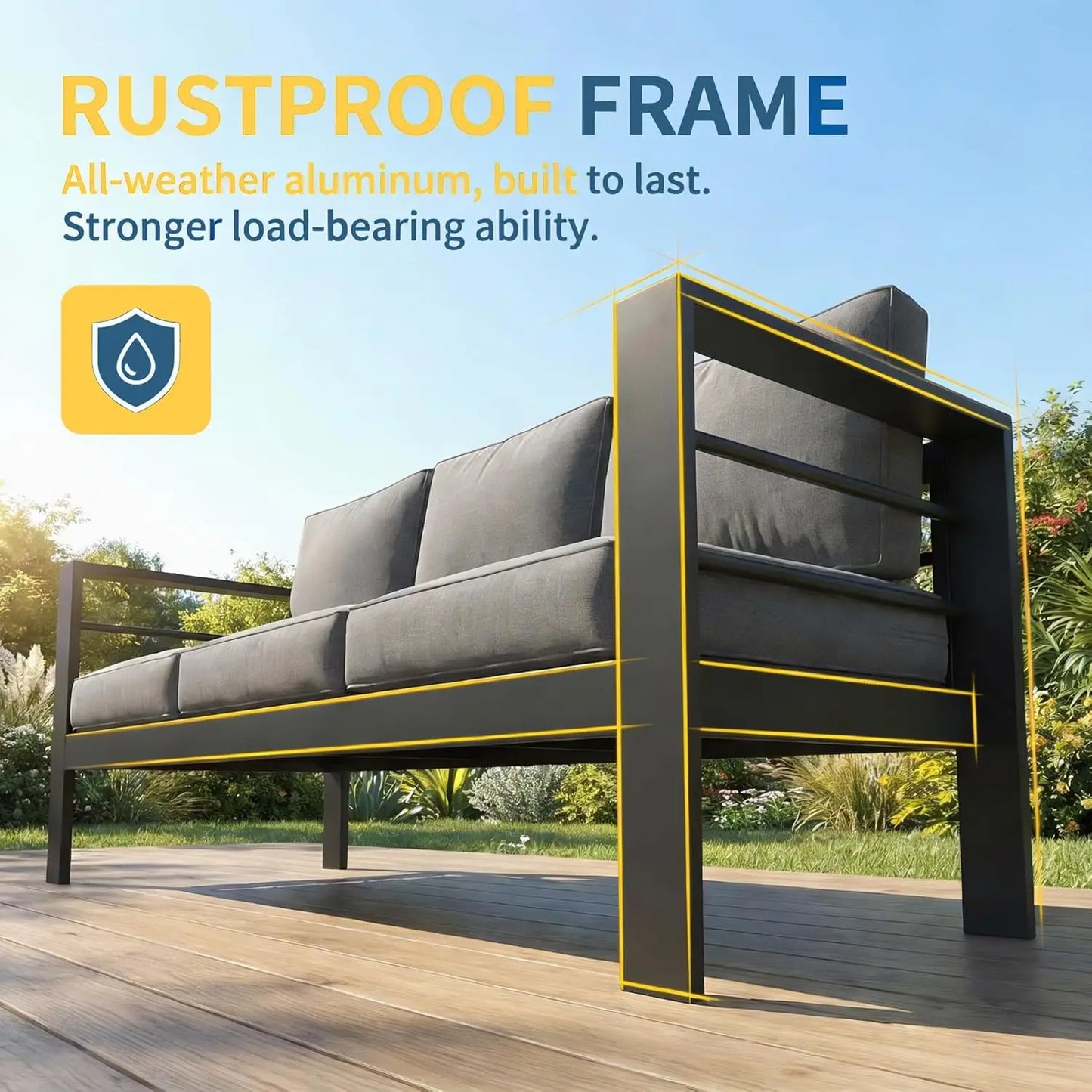 Aluminum Patio Furniture Set, Oversized with Deep Seating and Customized