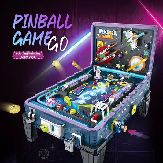 Arcade Pinball Machine Building Block Set with LED Light Music
