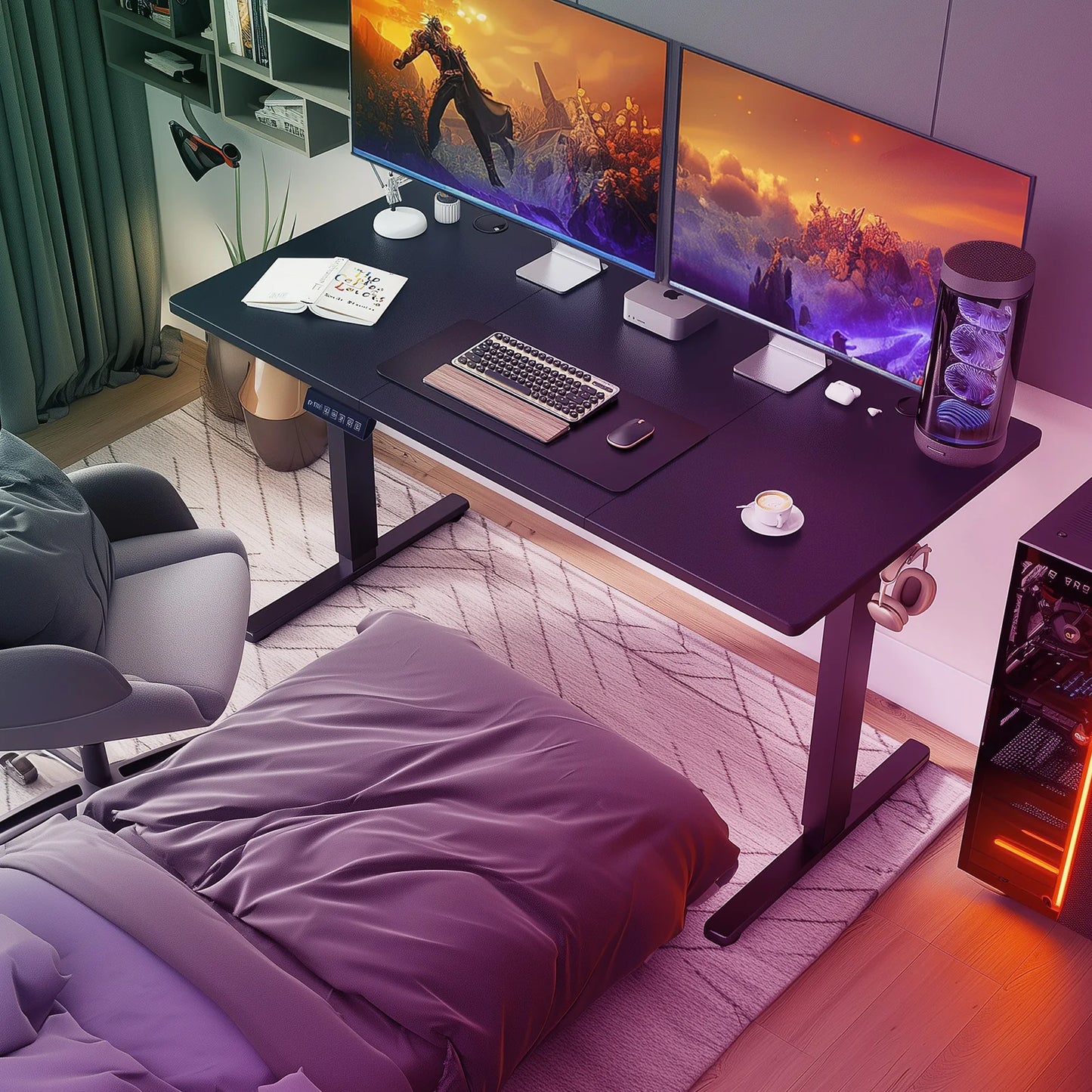 Electric Standing Desk  Height Adjustable Stand Up Sit Stand Computer Workstation