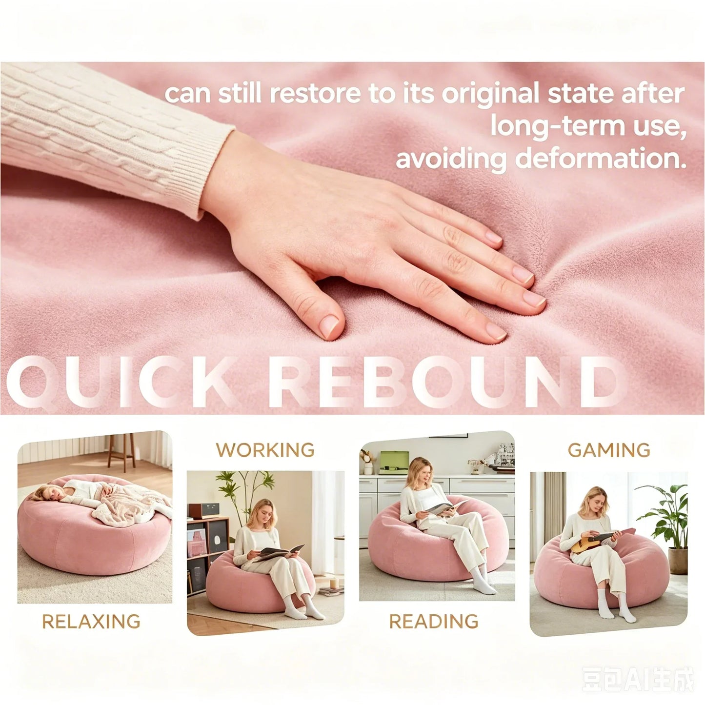 luxurious puff chair, spacious and comfortable recliner