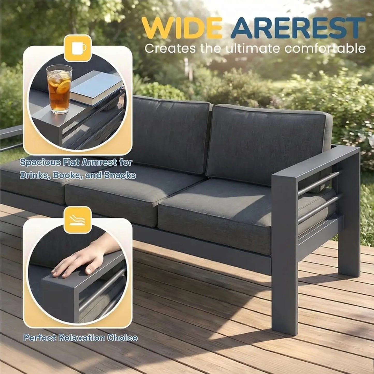 Aluminum Patio Furniture Set, Oversized with Deep Seating and Customized