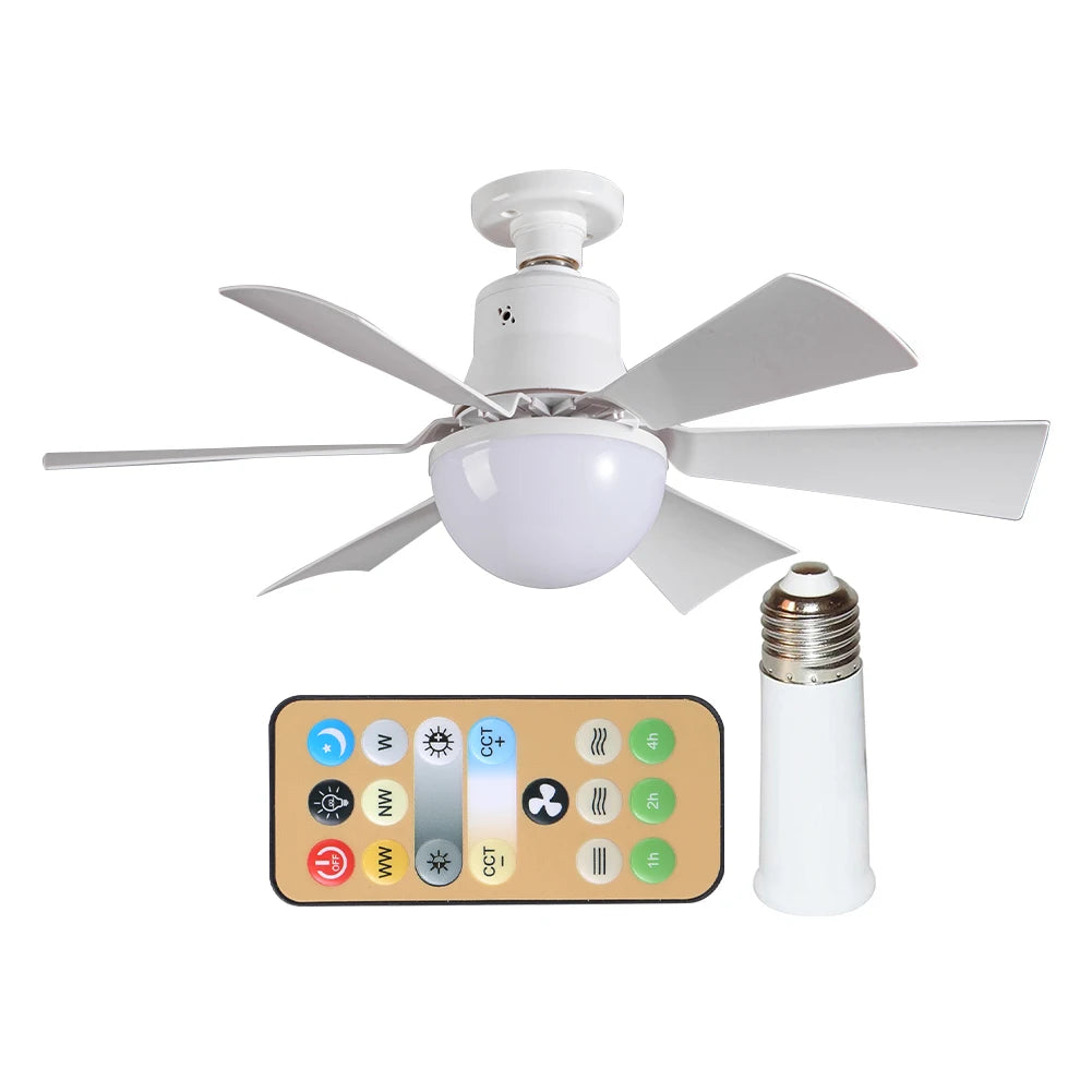 Ceiling Fan with Remote 3 Gear Wind Speed Dimmable Light Bulb