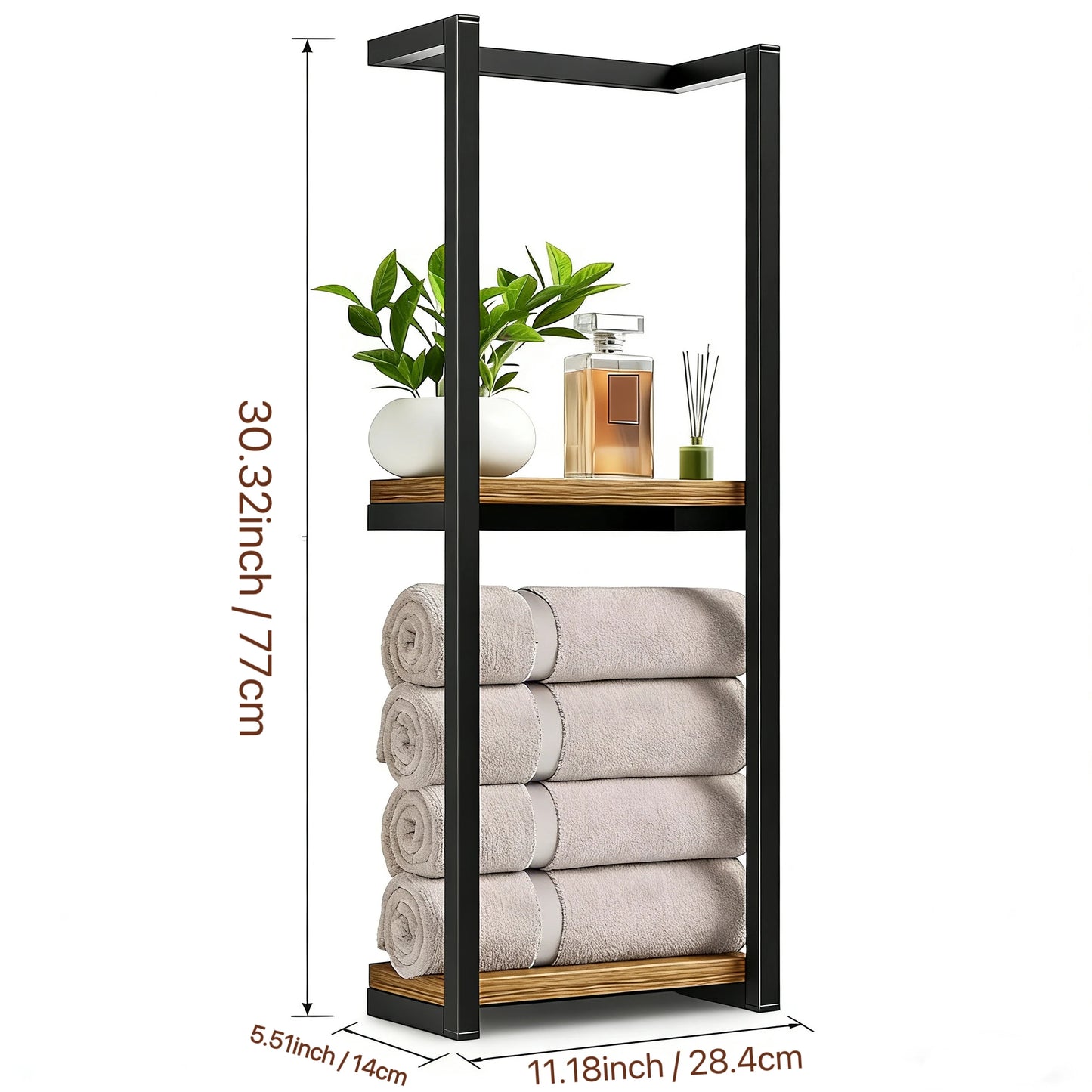 Large Capacity TWO-Layer Towel Racks  Wall Mounted